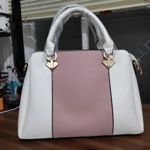 Leather Satchel Hand Bag mauve pink